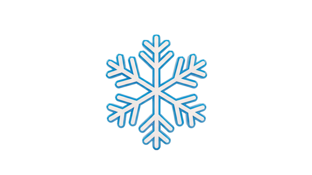 Blue and white snowflake icon on a white background - Powered by Adobe