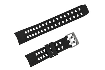 Fototapeta premium Black silicone diving watch strap