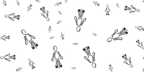 Abstract black and white human figures background illustration