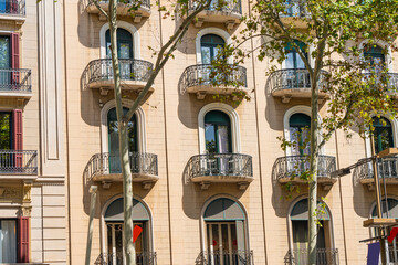 The ancient architecture of Barcelona, Spain,