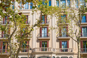 The ancient architecture of Barcelona, Spain,