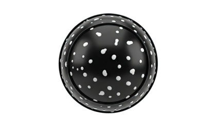 Black Sphere with White Irregular Spots