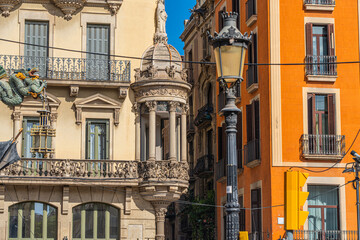 The ancient architecture of Barcelona, Spain,