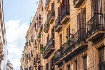 The ancient architecture of Barcelona, Spain,