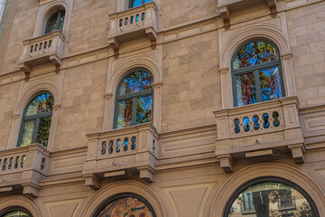 The ancient architecture of Barcelona, Spain,