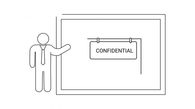 Confidential Information Presentation - Single Line Drawing Animation.