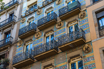 The ancient architecture of Barcelona, Spain,