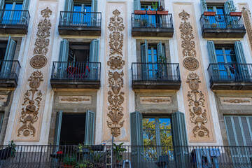 The ancient architecture of Barcelona, Spain,