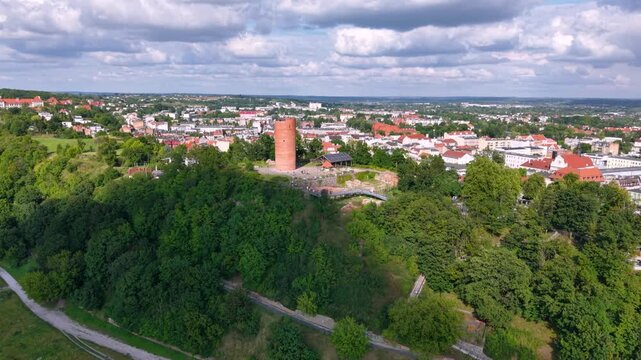 Beautiful architecture of Grudziadz with granaries at Wisla river, Poland