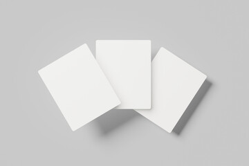Three Blank Square Mockup Cards with Rounded Corners on a Light Background