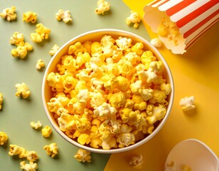 Colorful Popcorn Tub Packaging for Cinema Snack
