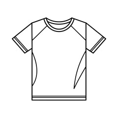 Naklejka premium Simple black and white t-shirt outline illustration