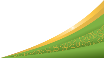 Green and gold abstract border with geometric pattern