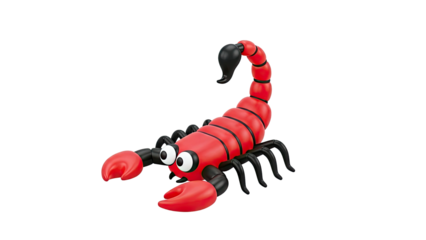 Cartoon Red Scorpion with Big Eyes