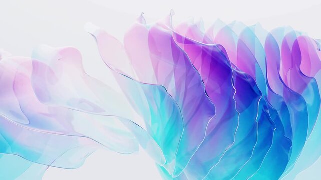 Gradient multilayer glass background, 3d rendering 4k