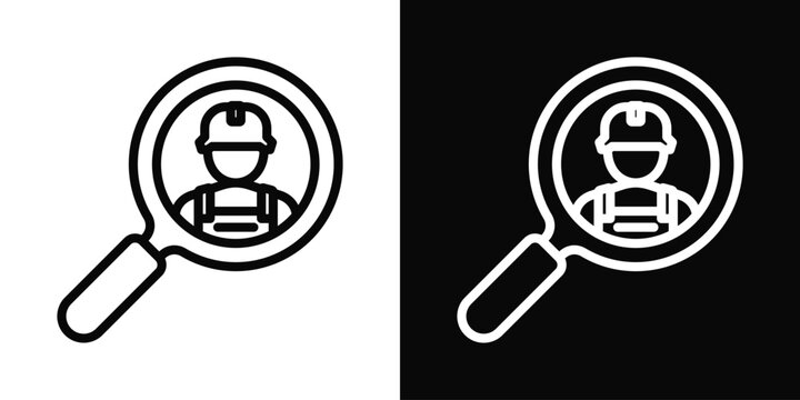 Recruit Icon White And Black Background Style