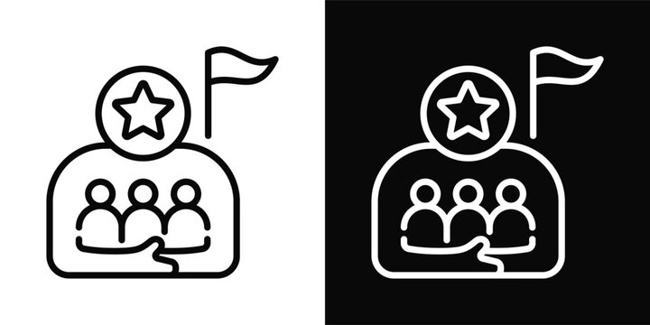 Authoritarian Icon White And Black Background Style