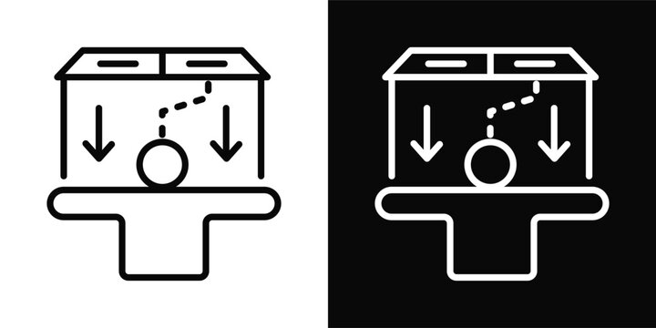 Gerrymander Icon White And Black Background Style