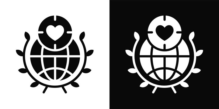 Peacekeeping Icon White And Black Background Style