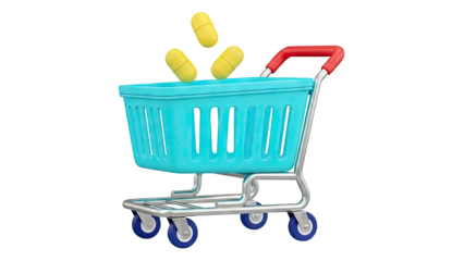 Shopping cart with pills