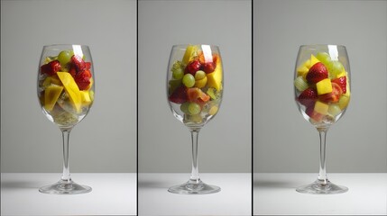 A chilled glass of red wine and fresh grapes served as a cold alcoholic beverage for a summer party celebration isolated on white