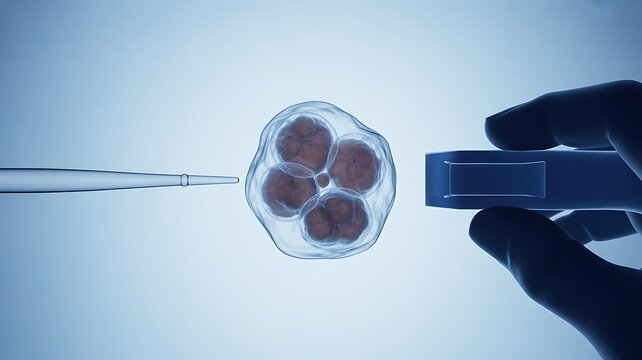 Human embryo micromanipulation fertilization procedure blue light