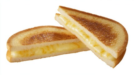 Delicious fresh baked slice of bread, sweet sponge cake, and tasty apple pie piece isolated on white for a snack or breakfast