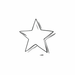 Obraz premium Simple black and white illustration of a star symbol on a plain background from a straightforward viewpoint
