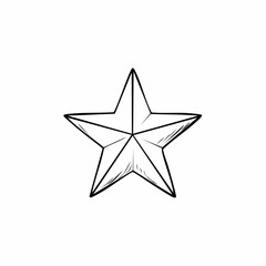 Fototapeta premium A simple black and white illustration of a star symbol on a plain background from a straightforward viewpoint