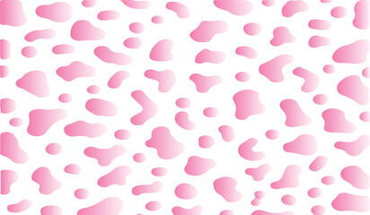 Cute Pink Cow Print Seamless Vector Pattern Background with Blotches and Spots