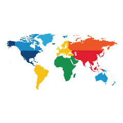 Obraz premium Colorful World Map Illustration