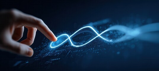 Hands Holding Green Moss Heart on Blue Background, Eco Love and Environmental Care