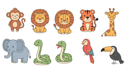 Obraz premium Animals set playfull