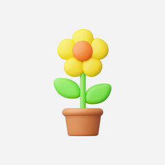3d Realistic Flower vector illustration