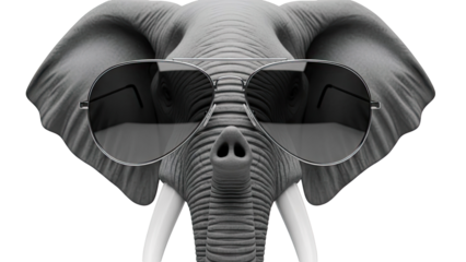 Elephant wearing aviator sunglasses