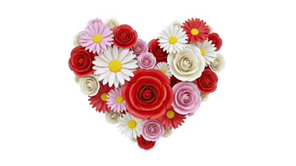 Heart Shape Made of Assorted Flowers