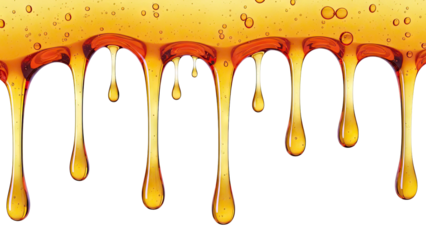 Golden honey dripping with bubbles