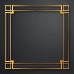 Elegant vintage frame design in gold on a dark background, perfect for highlighting artwork, photographs, or certificates in a classic style.