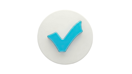 Blue Check Mark Icon on White Circle