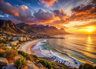 Breathtaking sunset over Camps Bay Beach