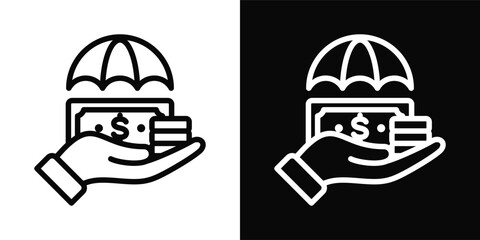 Fototapeta premium Hedging Icon White And Black Background Style