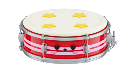 Cute Cartoon Drum with Star Pattern