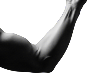 Human Arm Muscle Strength Power Halftone Shadow