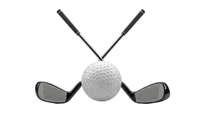 Golf Ball with Crossed Golf Clubs