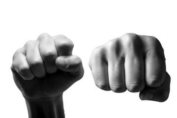 Human Fist Power Strength Gesture Halftone