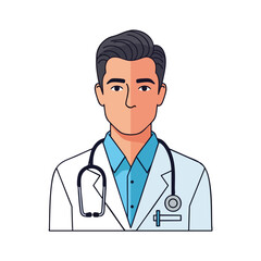 Fototapeta premium Illustration of a male doctor with stethoscope