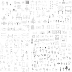 Front View Interior Elevation and Decorative Elements for Residential and Office Building Interior Design and Architecture