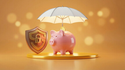 Broken piggy bank symbolizes financial crisis with money loss and debt while investment and savings protect economy from bankruptcy
