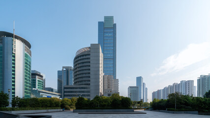 Obraz premium Modern Skyscrapers in Urban Business District