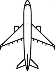 Obraz premium A line drawing of an airplane viewed from above